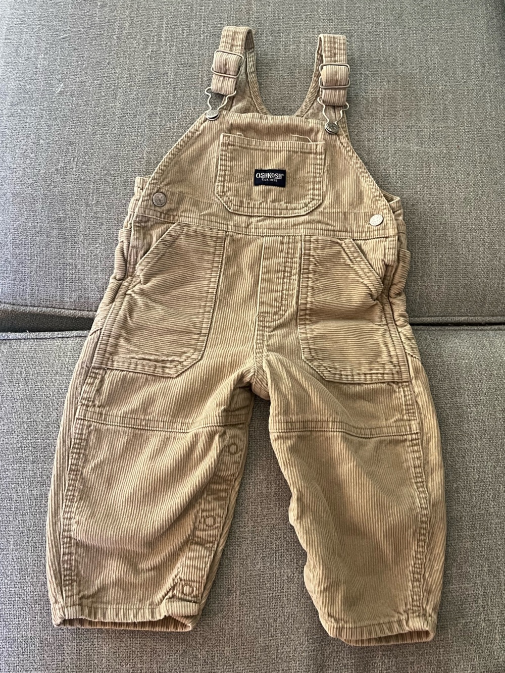 Osh Kosh Brown Tan Toddler Corduroy Overall Pants